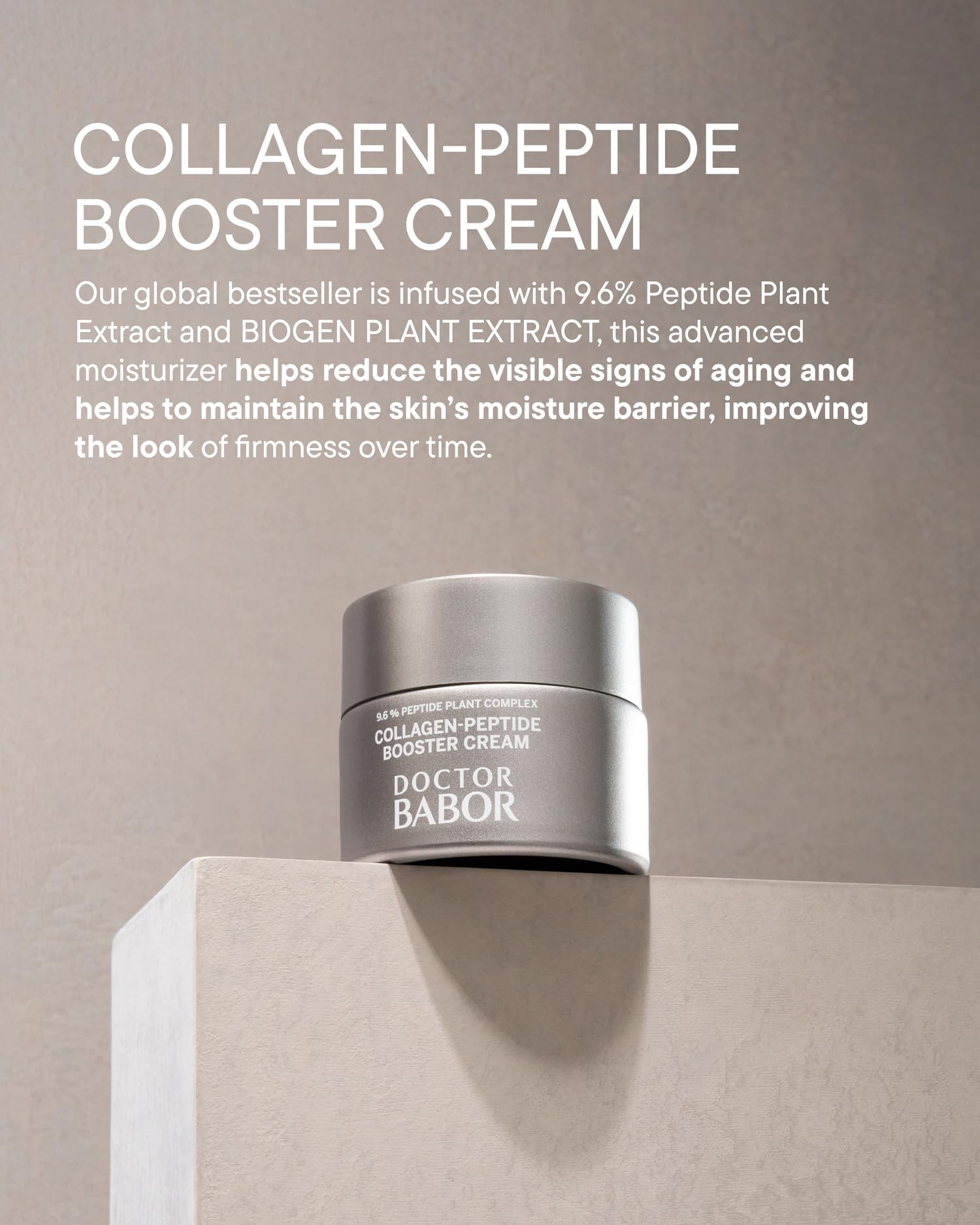 Hand application of BABOR Collagen Peptide Booster Cream demonstrating quick absorption