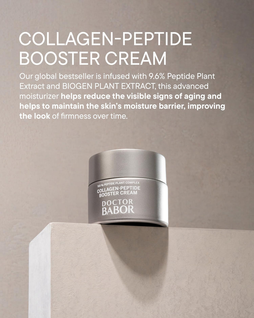 Hand application of BABOR Collagen Peptide Booster Cream demonstrating quick absorption