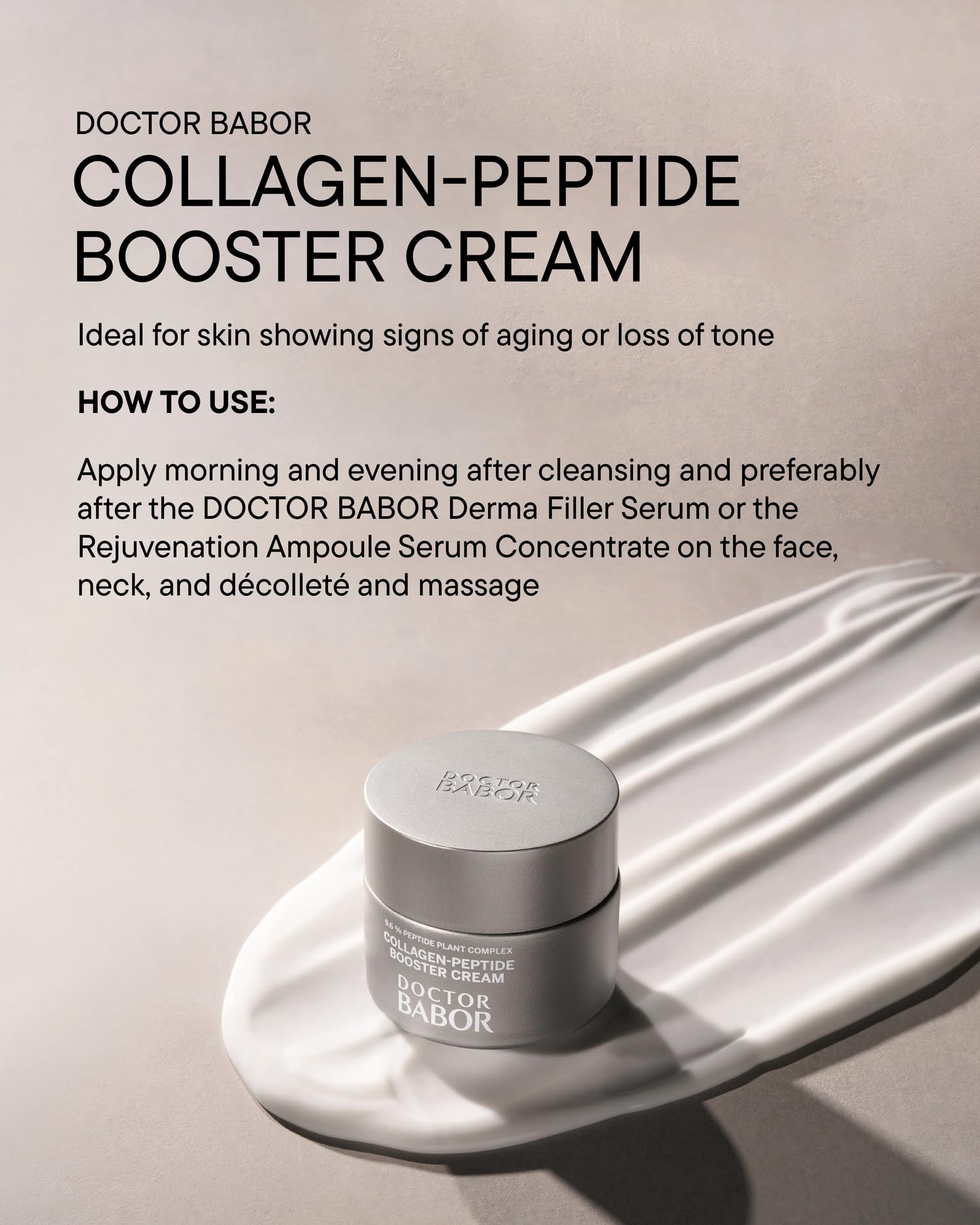 BABOR Collagen Peptide Booster Cream with squalane emphasizing moisture retention