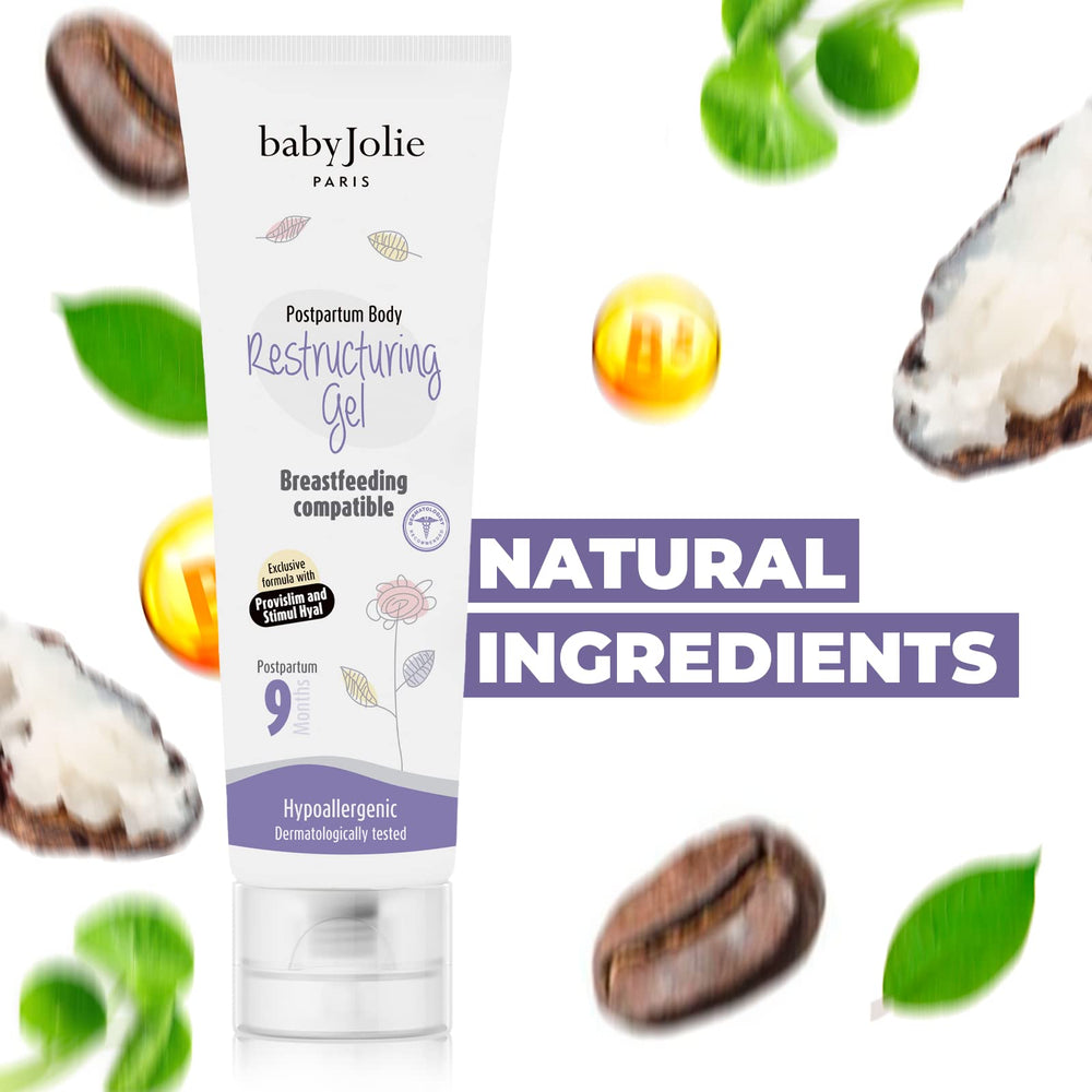 Baby Jolie Paris Firming Gel packaging on shelf for post-pregnancy care.