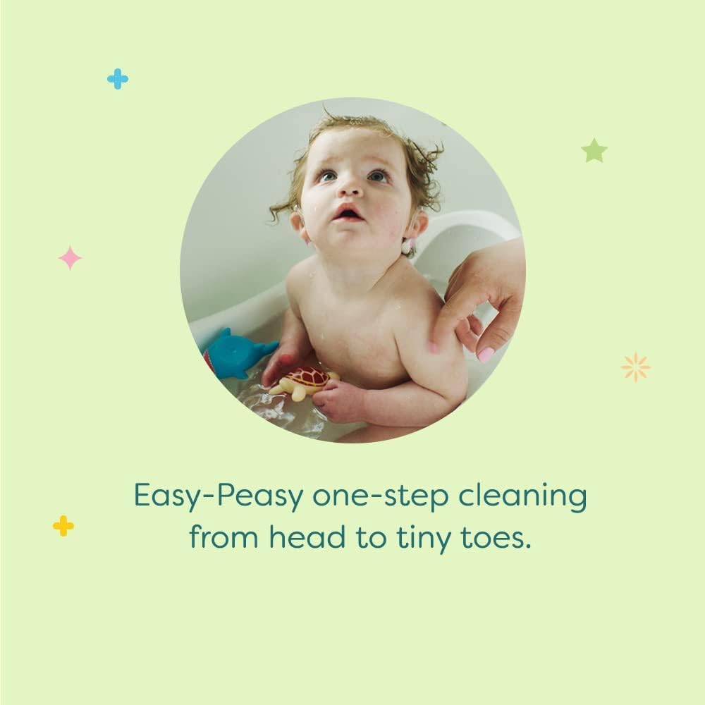 BabyGanics baby bath time with gentle foam, rinses clean and ready for bedtime.