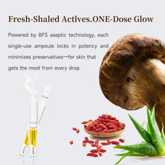 BACHERI Vitamin C Brightening Serum applied on dry skin for soothing hydration