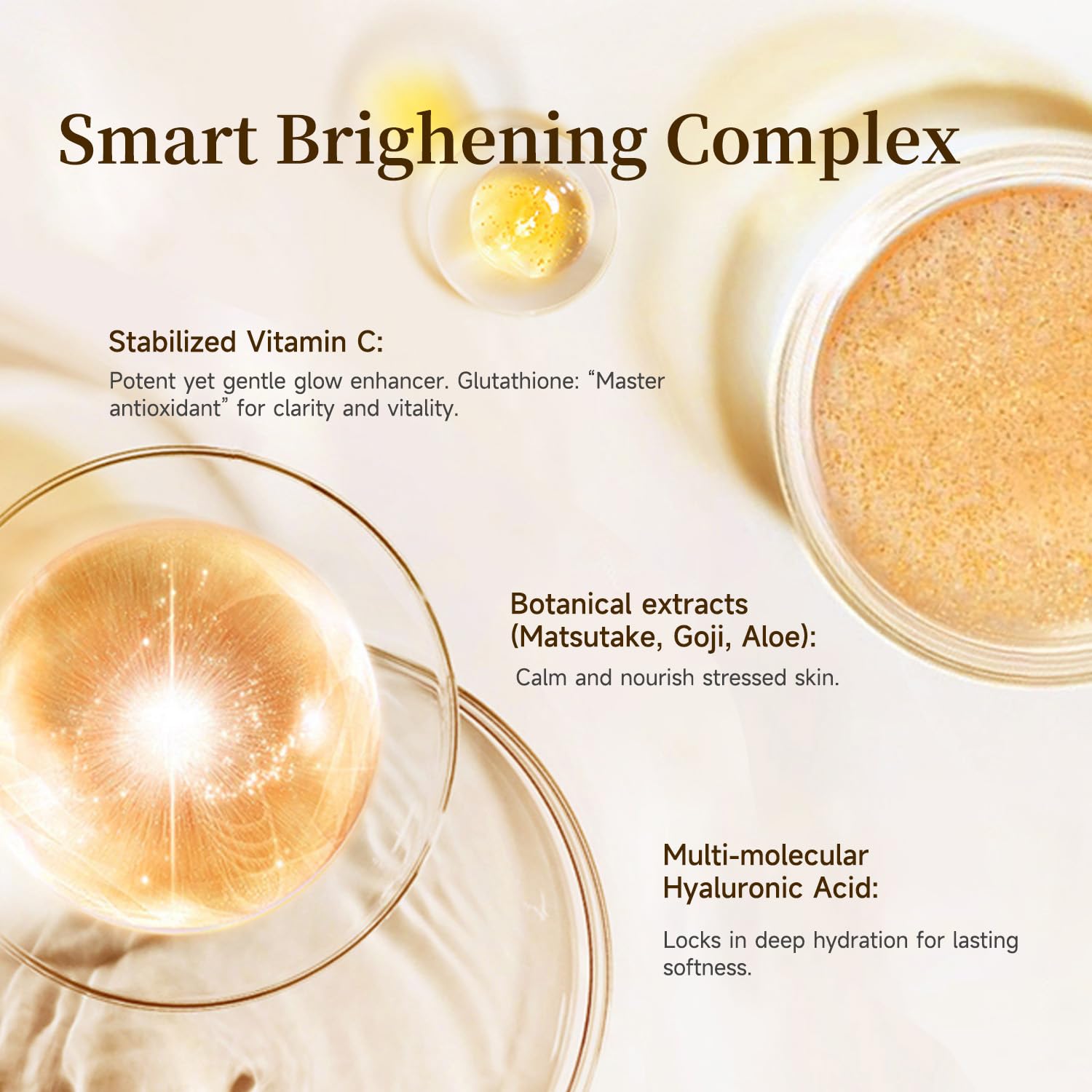 BACHERI Vitamin C Brightening Serum ingredient Glutathione highlights brightening support