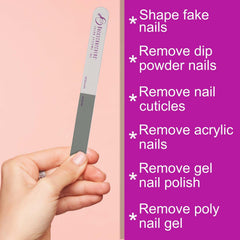 Backscratchers 2+2 file and buffer double-sided grit sides enable quick shaping