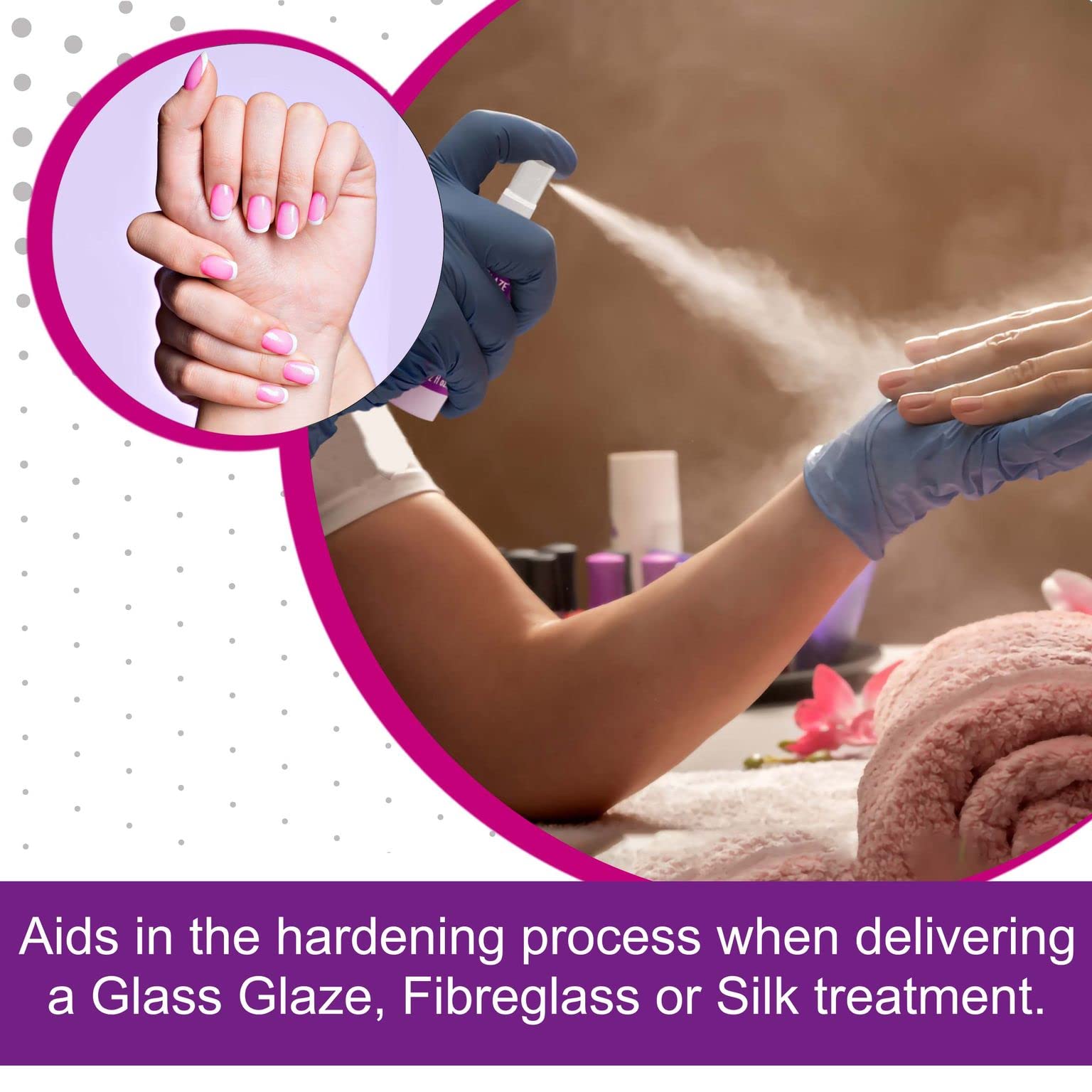 Backscratchers Kikr Activator mist spray demonstrates fast curing for resin adhesion.