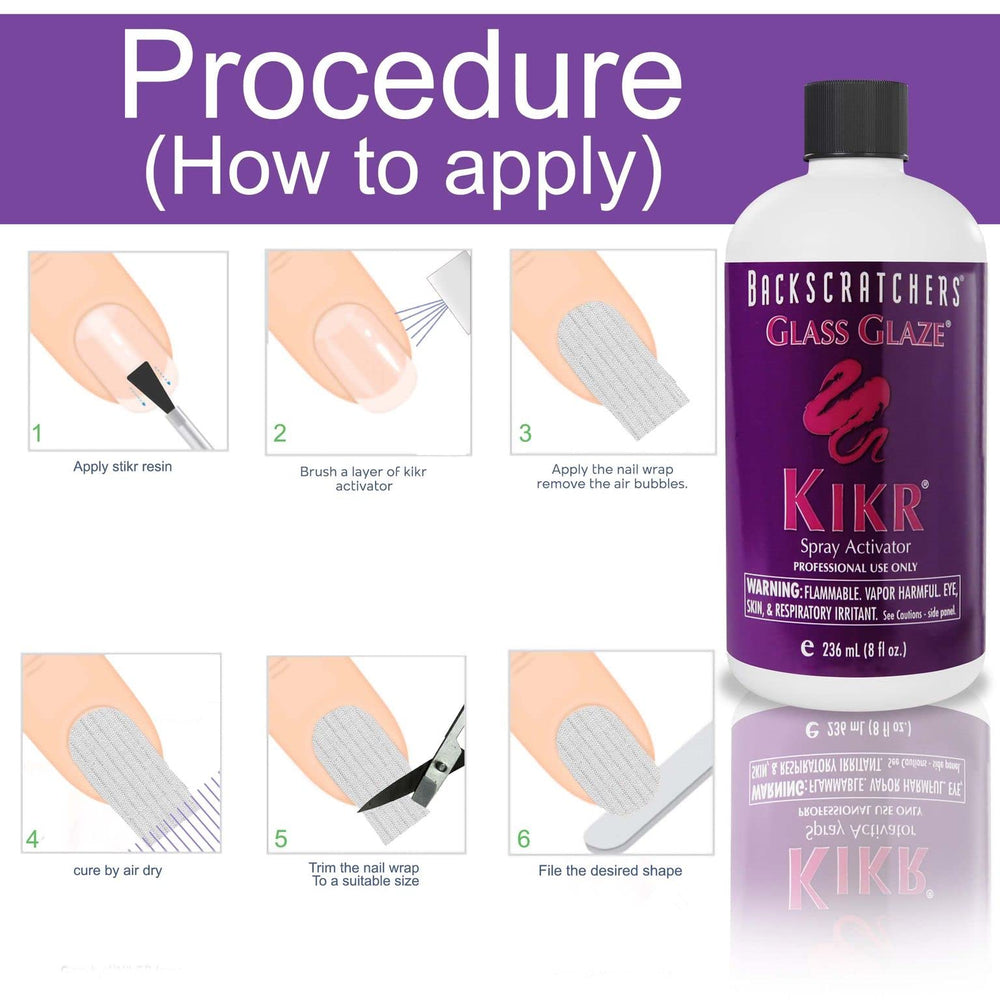 BackScratchers Kikr activator aids quick resin layering and finishing.