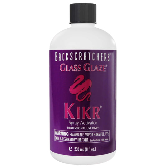 BackScratchers Kikr activator bottle for quick curing and moisture seal.