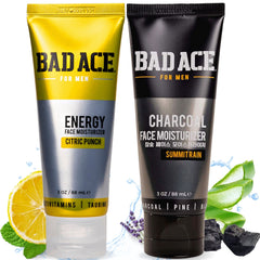 Bad Ace Energy Moisturizer bottle for daily hydration and dry skin relief.