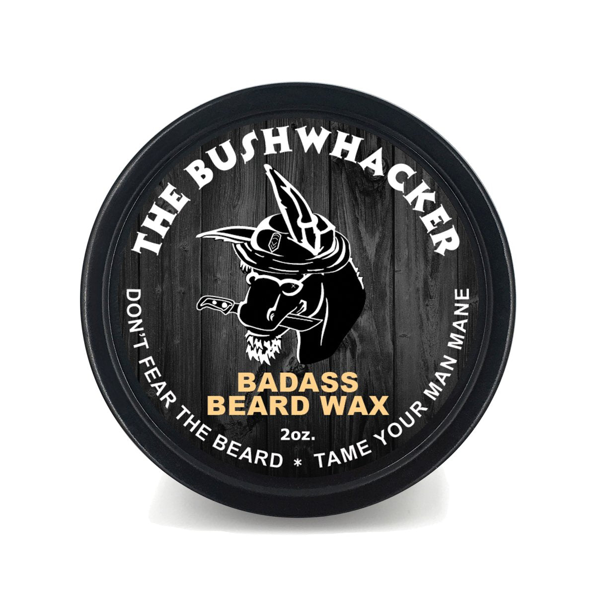 Badass Beard Wax in The Bushwhacker scent showing a dense look and medium hold.