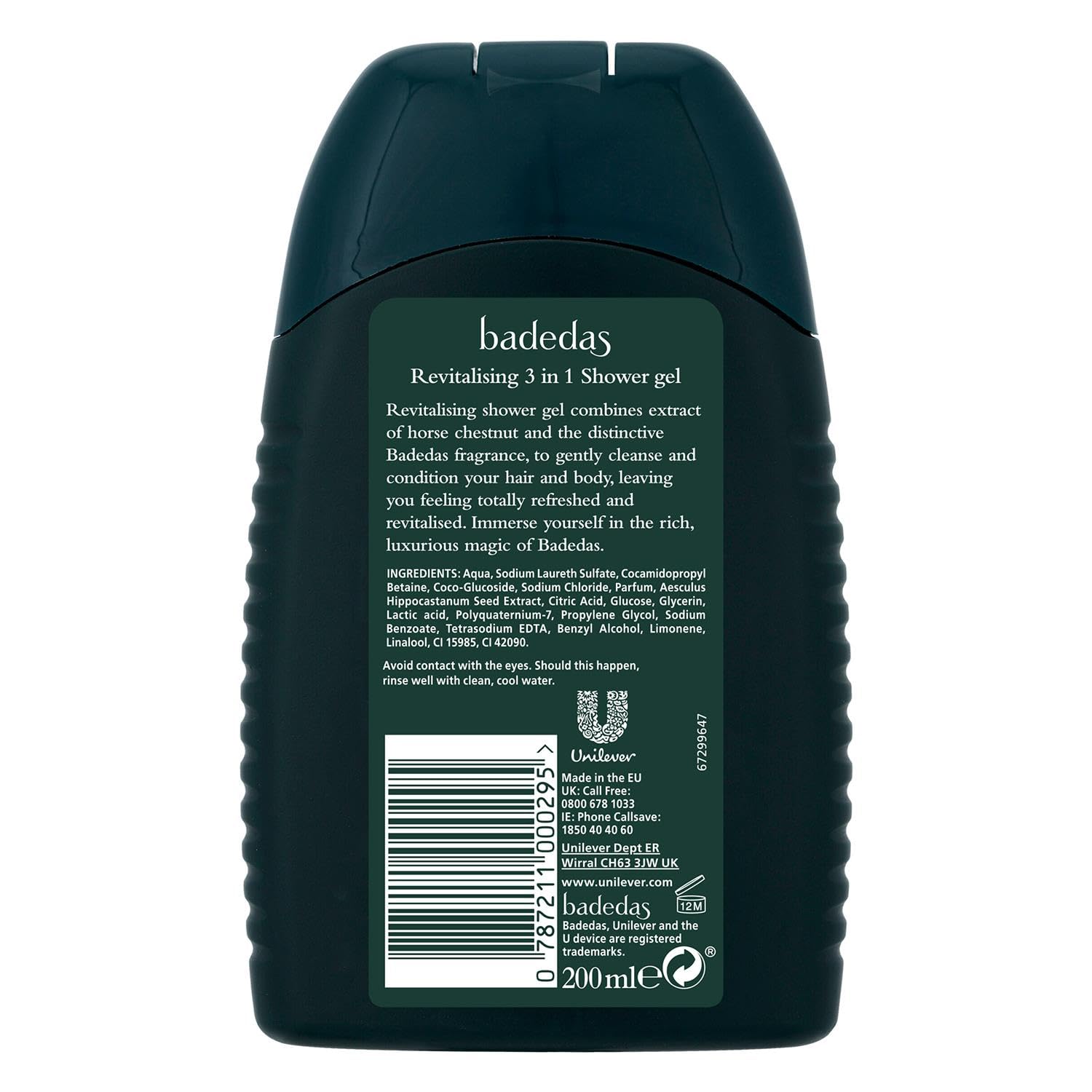 Badedas revitalising conditioner bottle on shelf for smooth, manageable hair