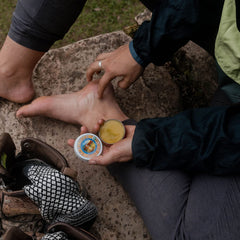 Badger Foot Balm scent with peppermint, tea tree, rosemary for refreshing feet