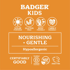 Badger Kids Mineral Sunscreen Cream SPF 40 with tangerine vanilla scent for kid-friendly wear.