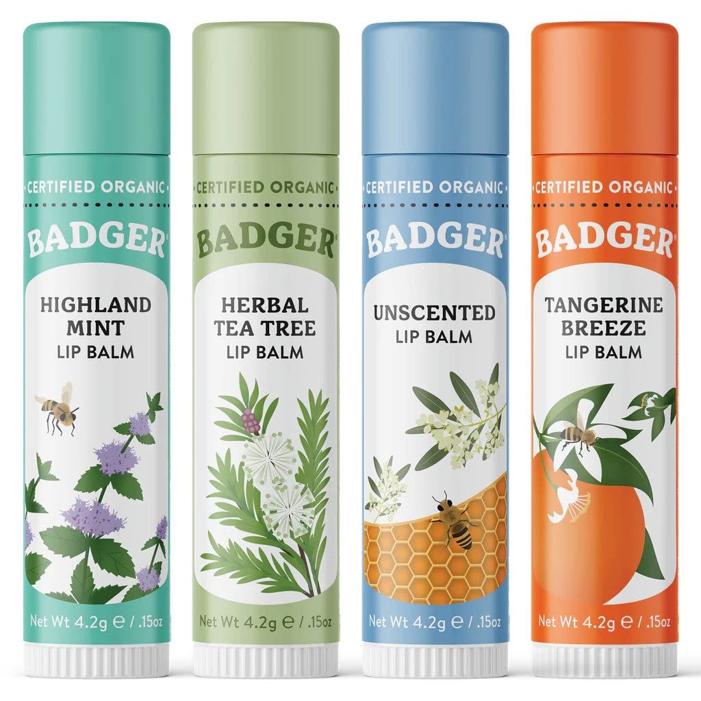 Close-up of Badger lip balm texture with a silky glide