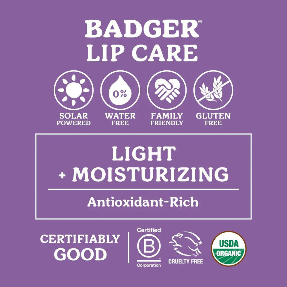 Badger unscented lip balm for sensitive lips and daily protection
