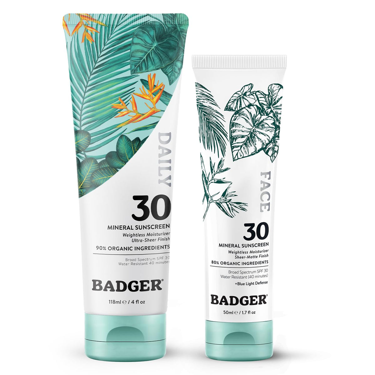 Badger Mineral Daily Face Sunscreen SPF 30 pump bottle for lightweight sun protection