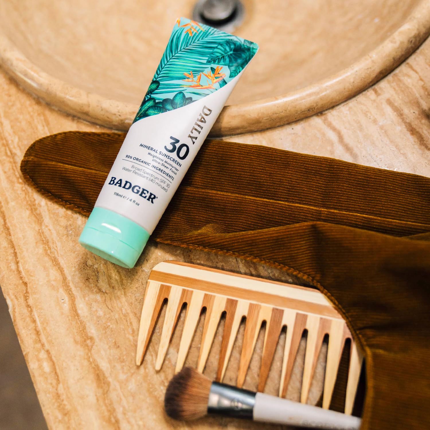Organic plant oils in Badger Mineral Daily sunscreen provide nourishment