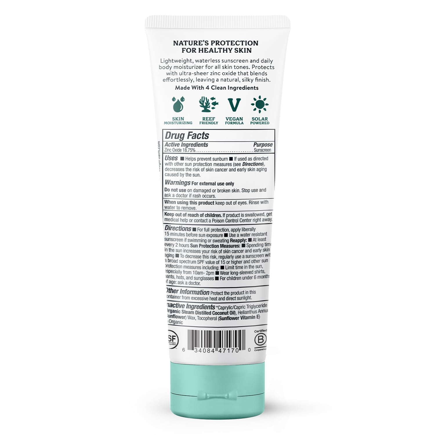 Badger Mineral Daily Sunscreen applied on skin for easy, no-white-cast coverage.