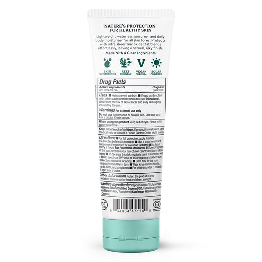 Badger Mineral Daily Sunscreen applied on skin for easy, no-white-cast coverage.