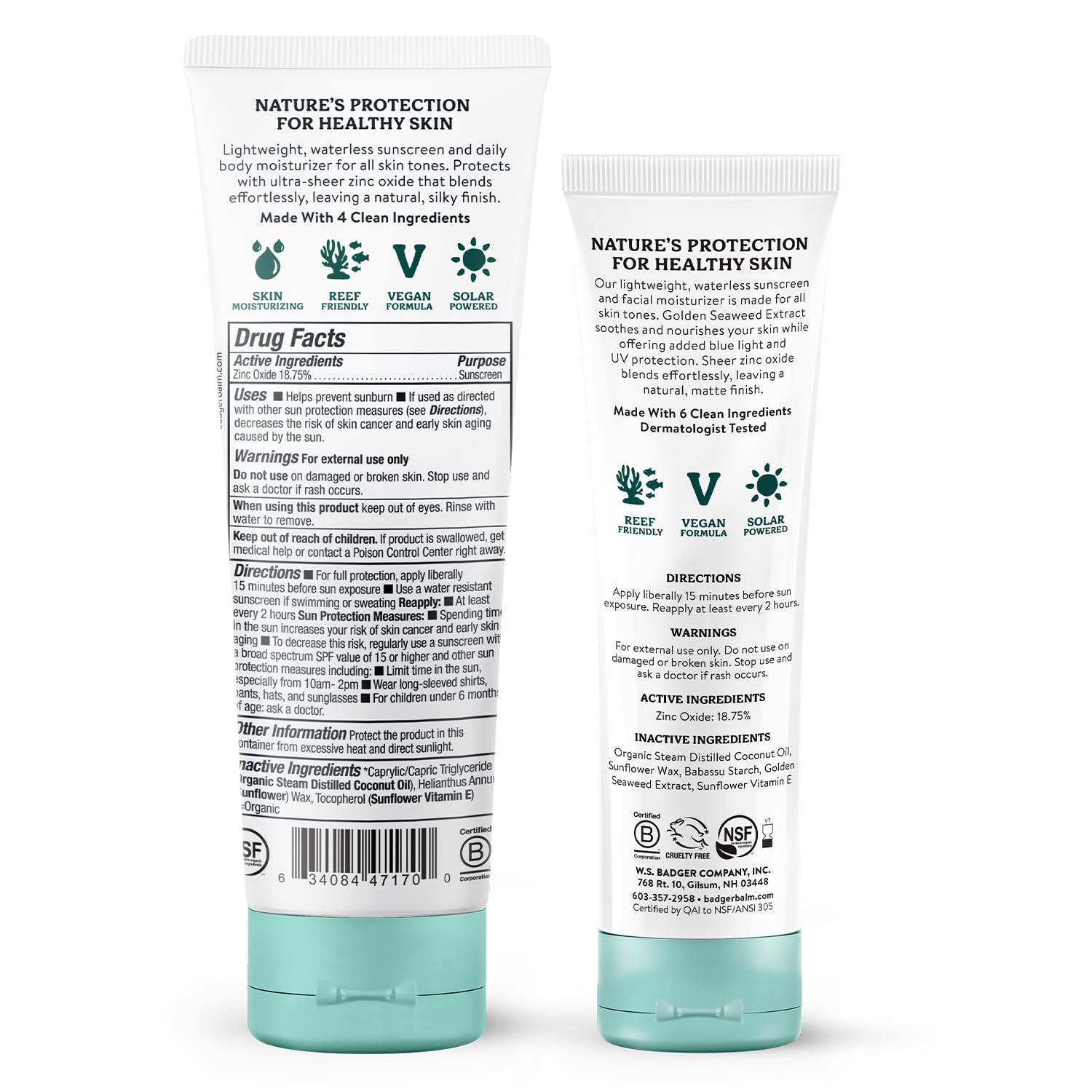 Badger Mineral Daily Sunscreen two-pack box highlighting convenient travel duo