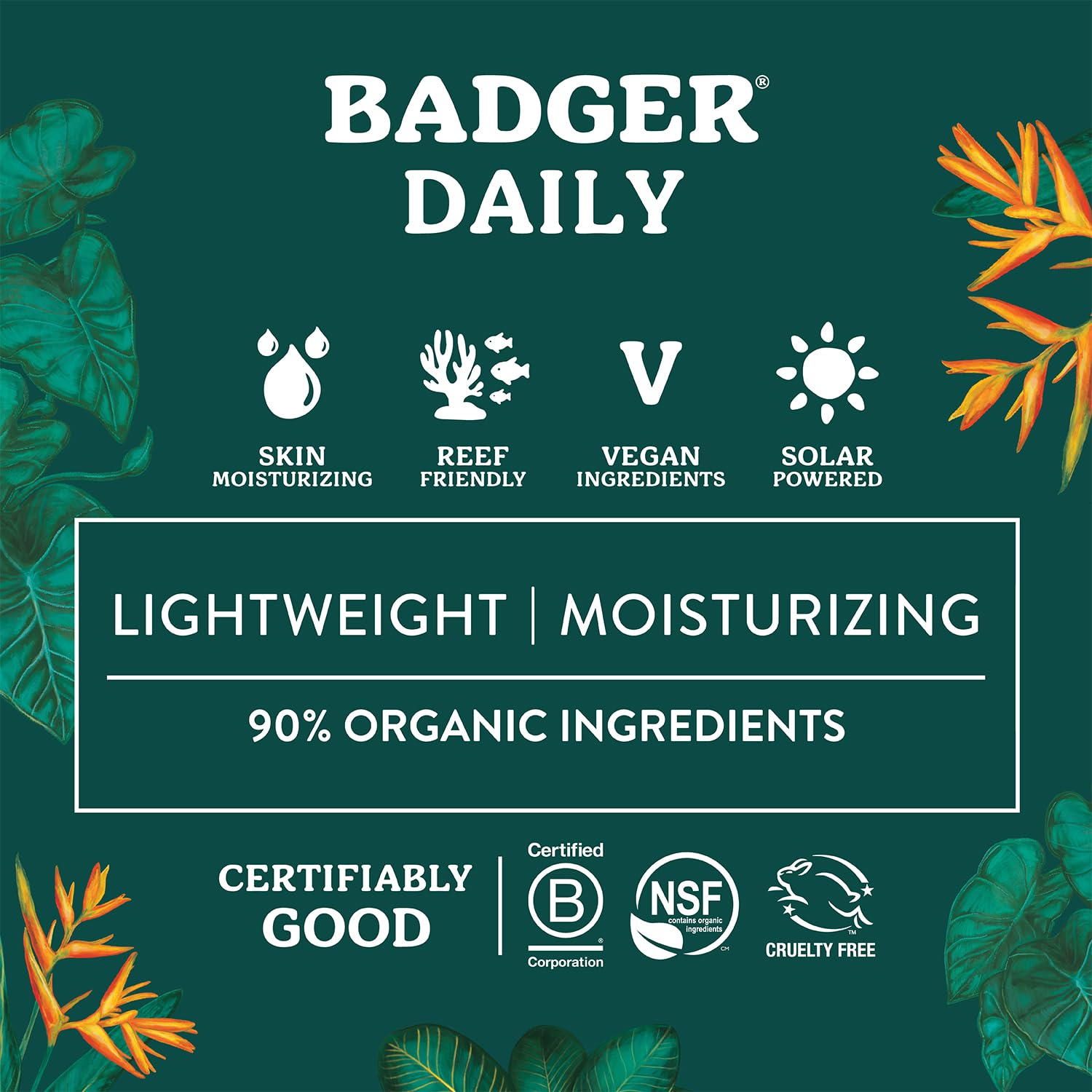 Badger Mineral Daily Sunscreen during activity; lightweight texture with water resistance.