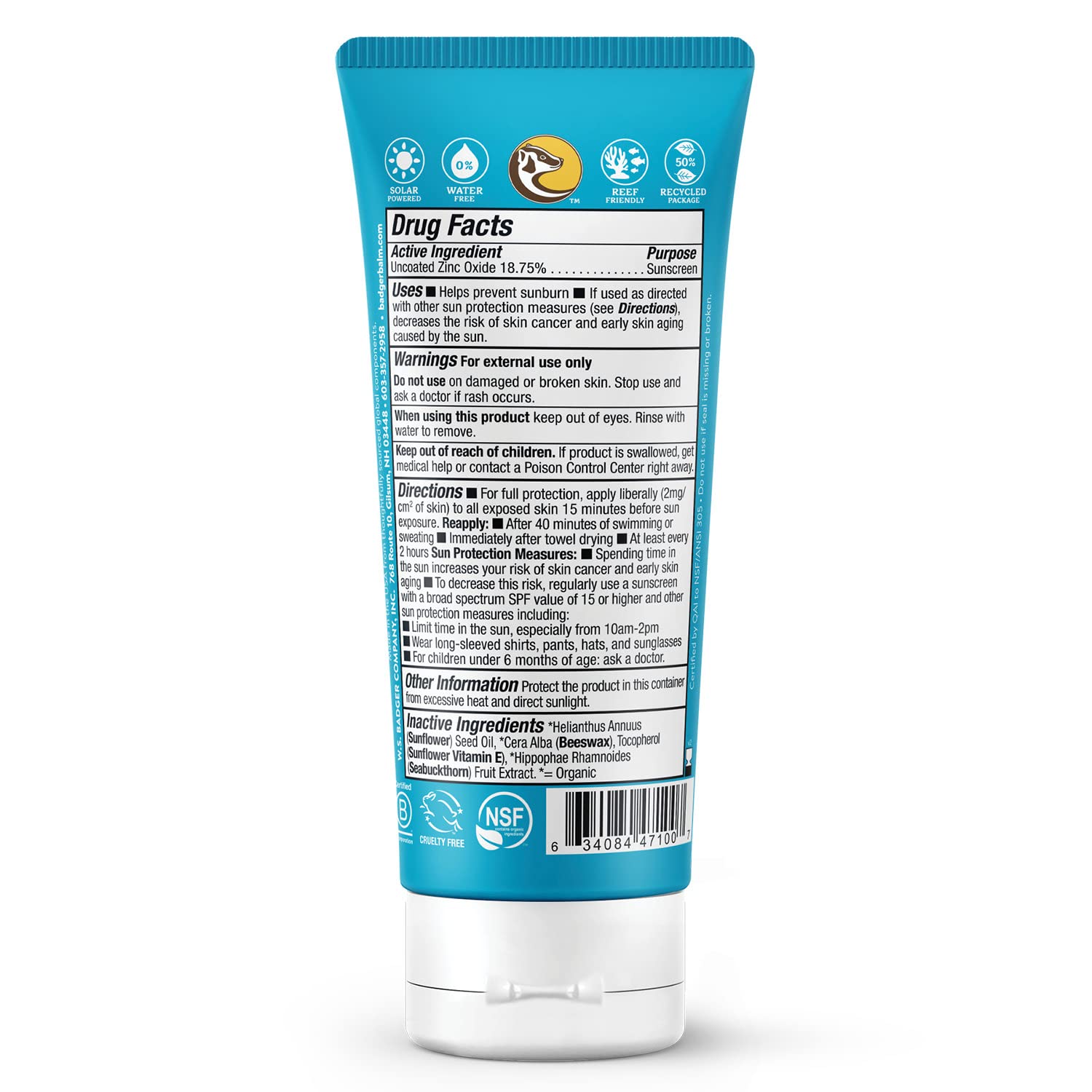 Badger mineral sunscreen application rub-in image shows a clear, streak-free finish