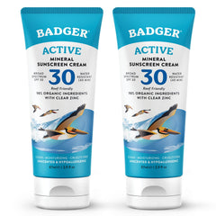 Badger mineral sunscreen cream SPF 30 tube front for everyday sun protection