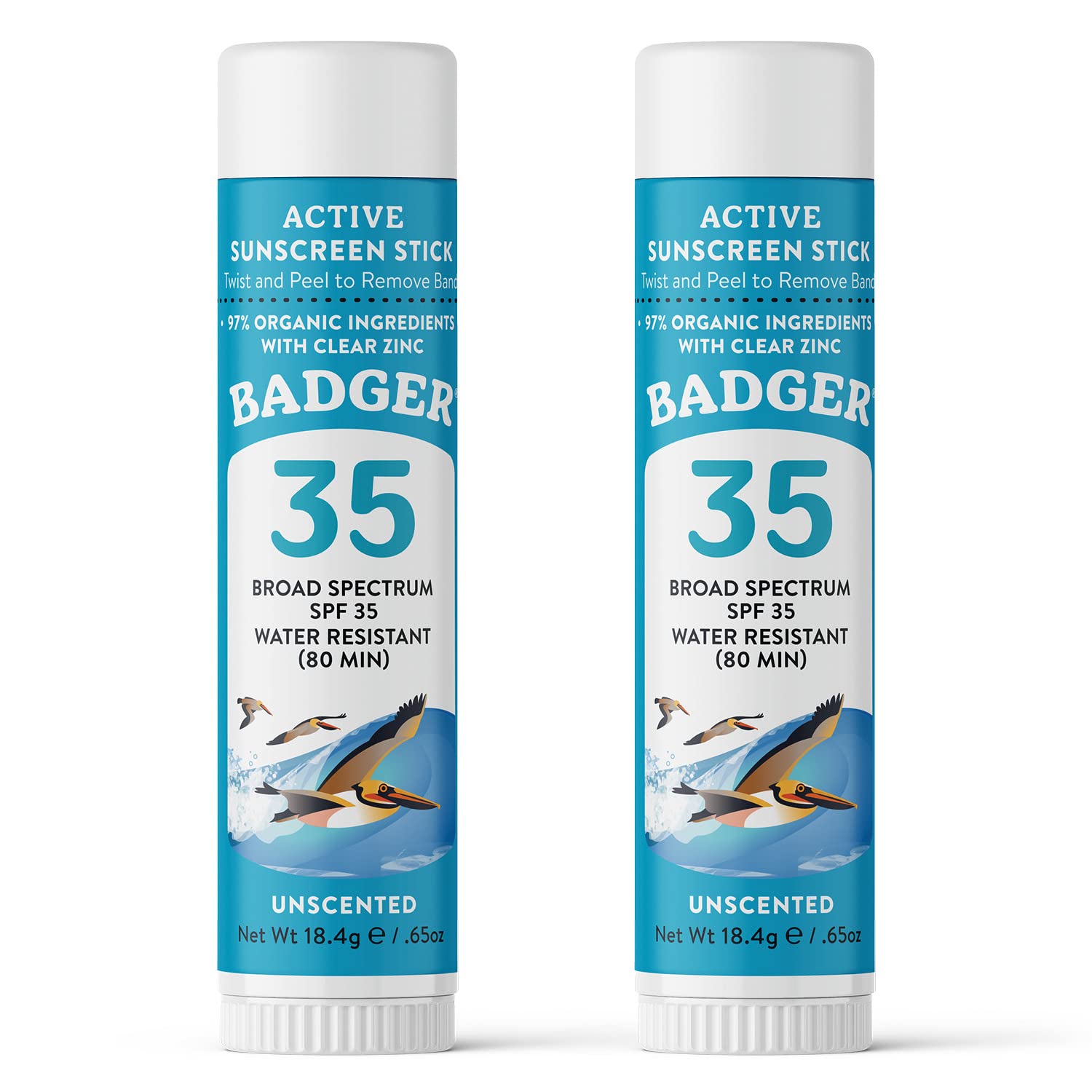 Badger mineral sunscreen face stick SPF 35 travel size for reef-safe sun protection