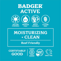 Badger mineral sunscreen reef-safe bottle highlights coral-friendly protection for oceans