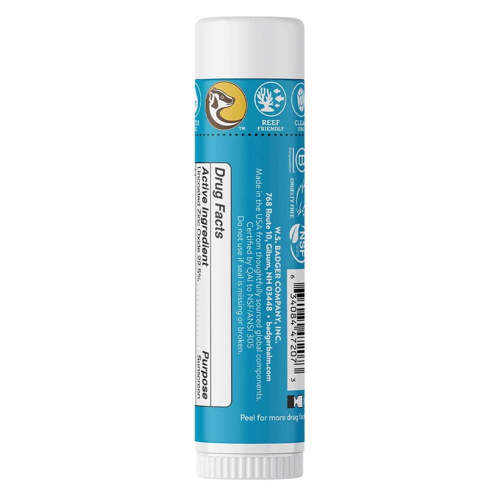 Badger reef-safe sunscreen stick used during outdoor activity
