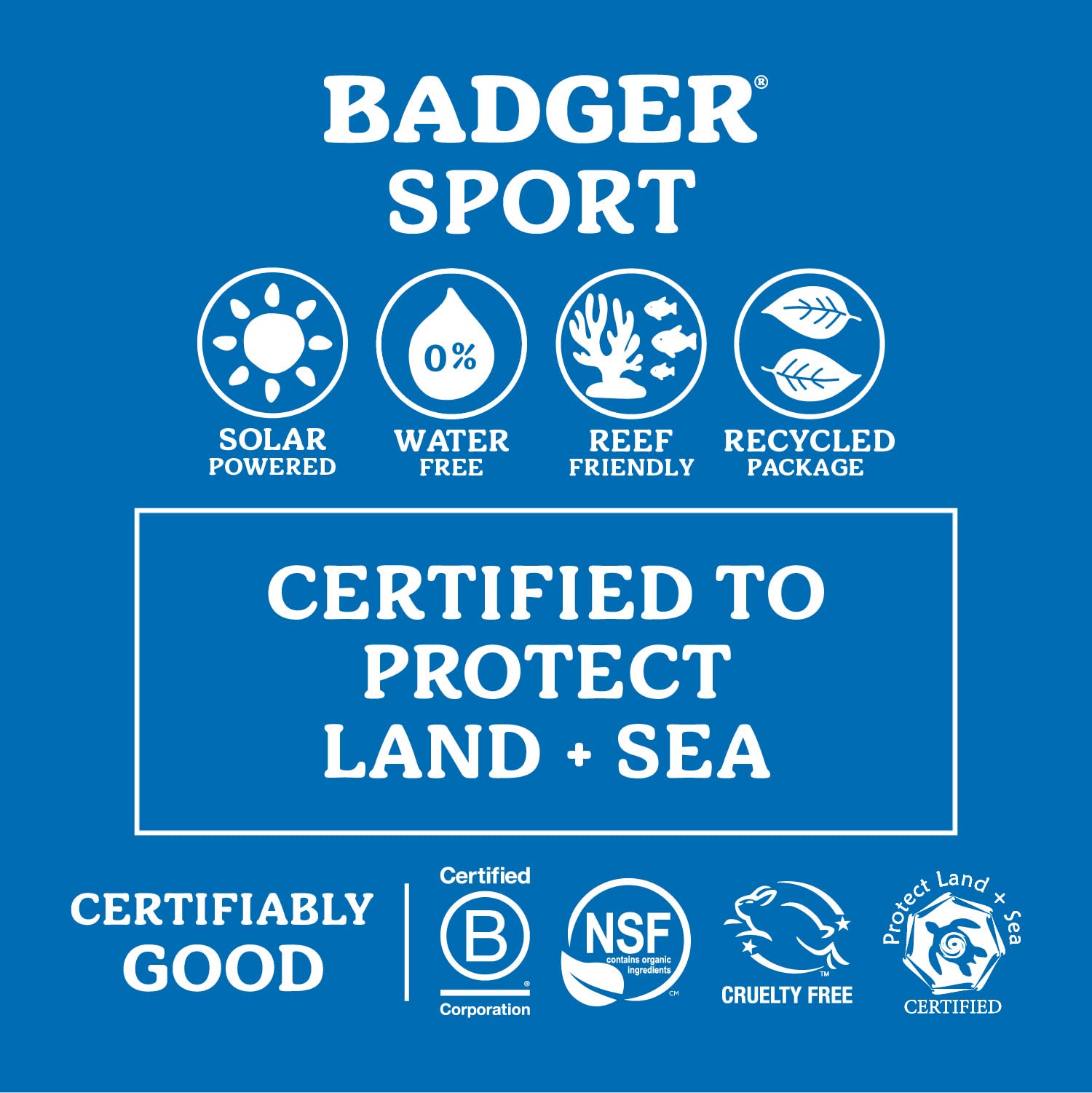 Close-up of Badger SPF 40 mineral sunscreen packaging and clear rub-in