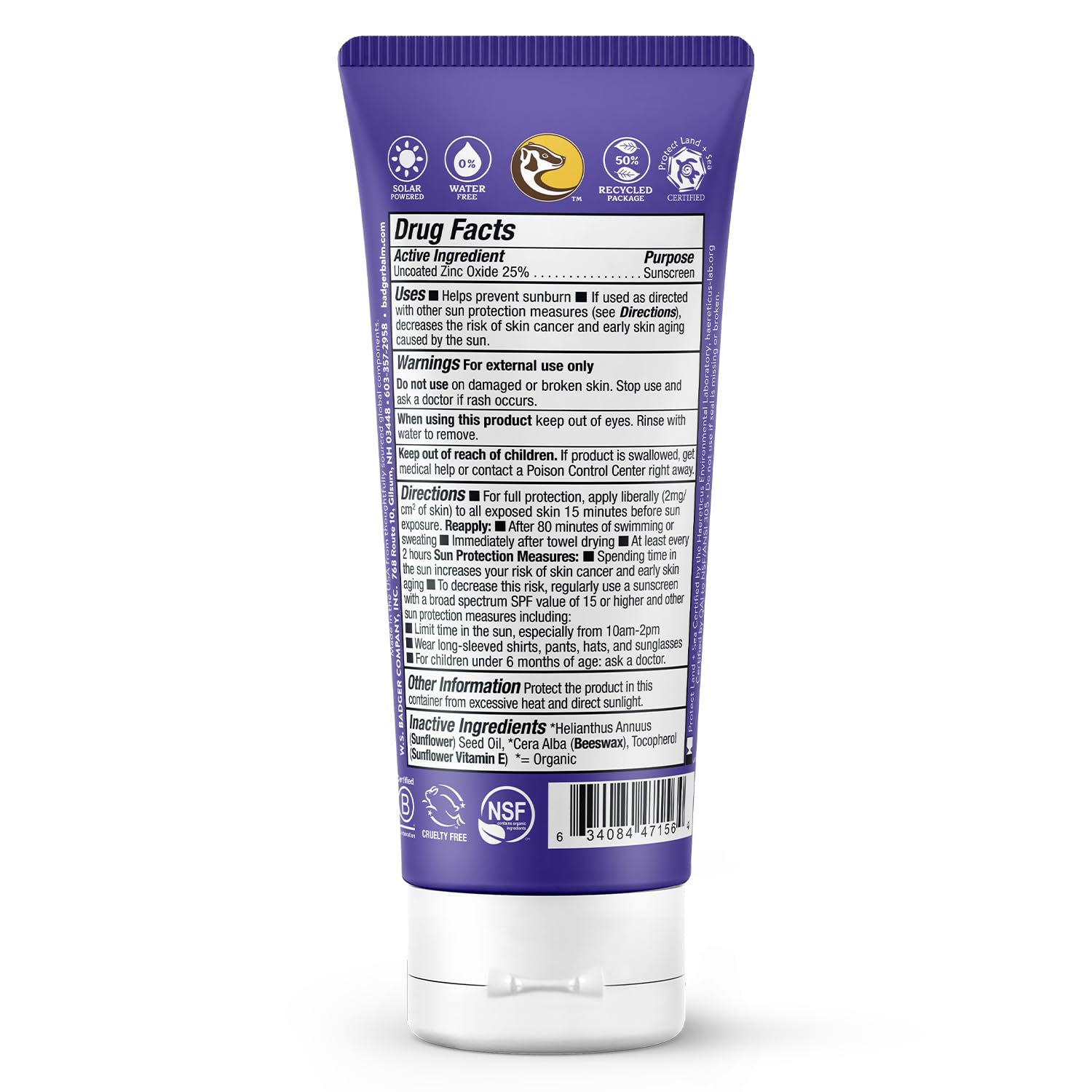 Badger sunscreen being rubbed in for a clear, invisible finish