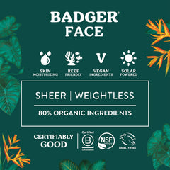 Badger vegan sunscreen with plant oils and vitamin E nourishes skin
