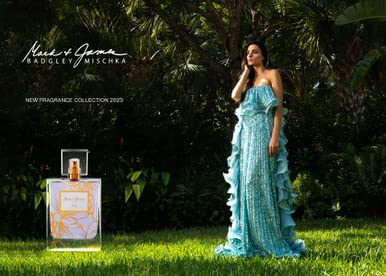 Badgley Mischka Ava EDP bottle angle, refined display idea.
