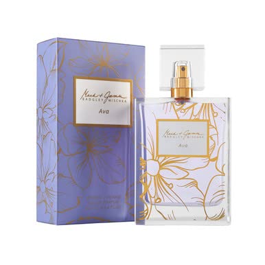 Badgley Mischka Ava EDP box and bottle, premium unboxing experience.