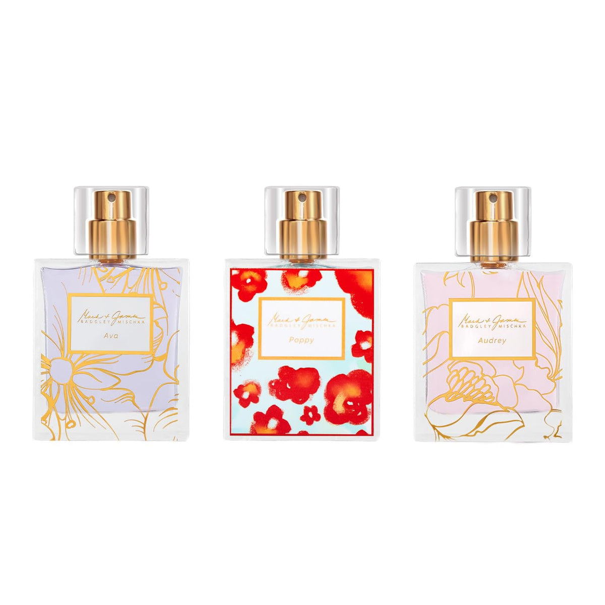 Badgley Mischka Overture Audrey bottle with fresh bergamot and honeysuckle notes for daytime wear