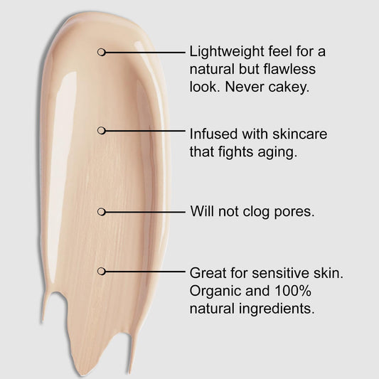 BaeBlu Aloe Lux Foundation pump top highlights easy, mess-free application.