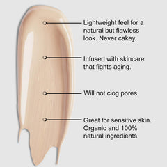 BaeBlu Aloe Lux Foundation pump top highlights easy, mess-free application.