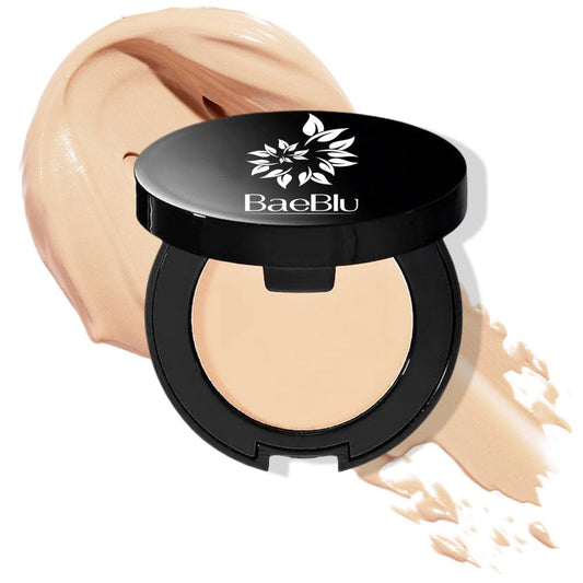 BaeBlu Organic Concealer bottle showing full coverage for an even complexion.