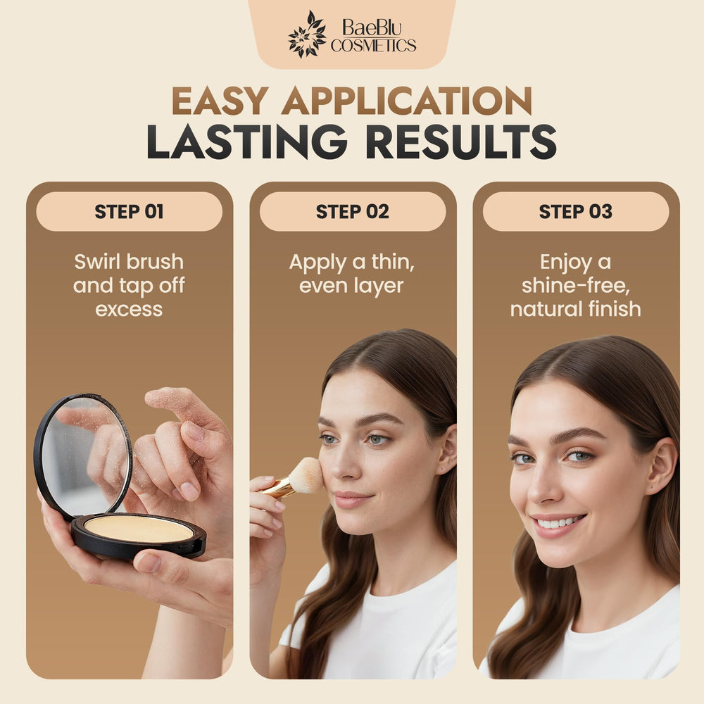 BaeBlu universal translucent shade blends with many skin tones for no flashback