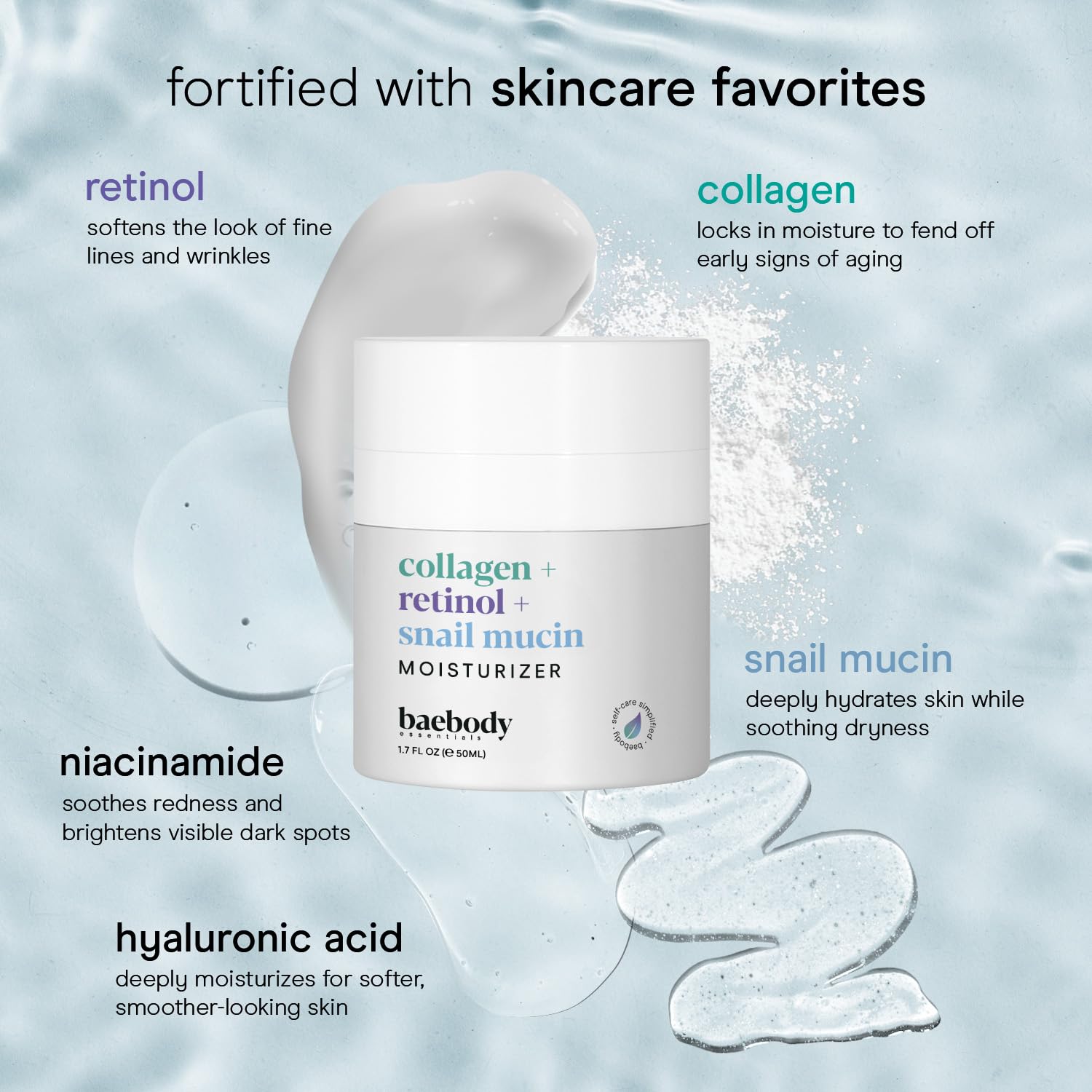 Baebody Snail Mucin formula delivers smooth texture and comfortable wear