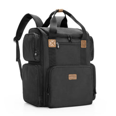 BAFASO backpack shows bottom storage for 70 nail polish bottles.