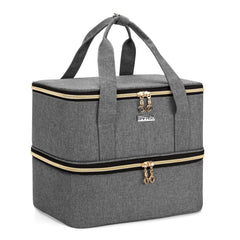 BAFASO nail polish storage bag front view shows organized space for bottles; travel-ready.
