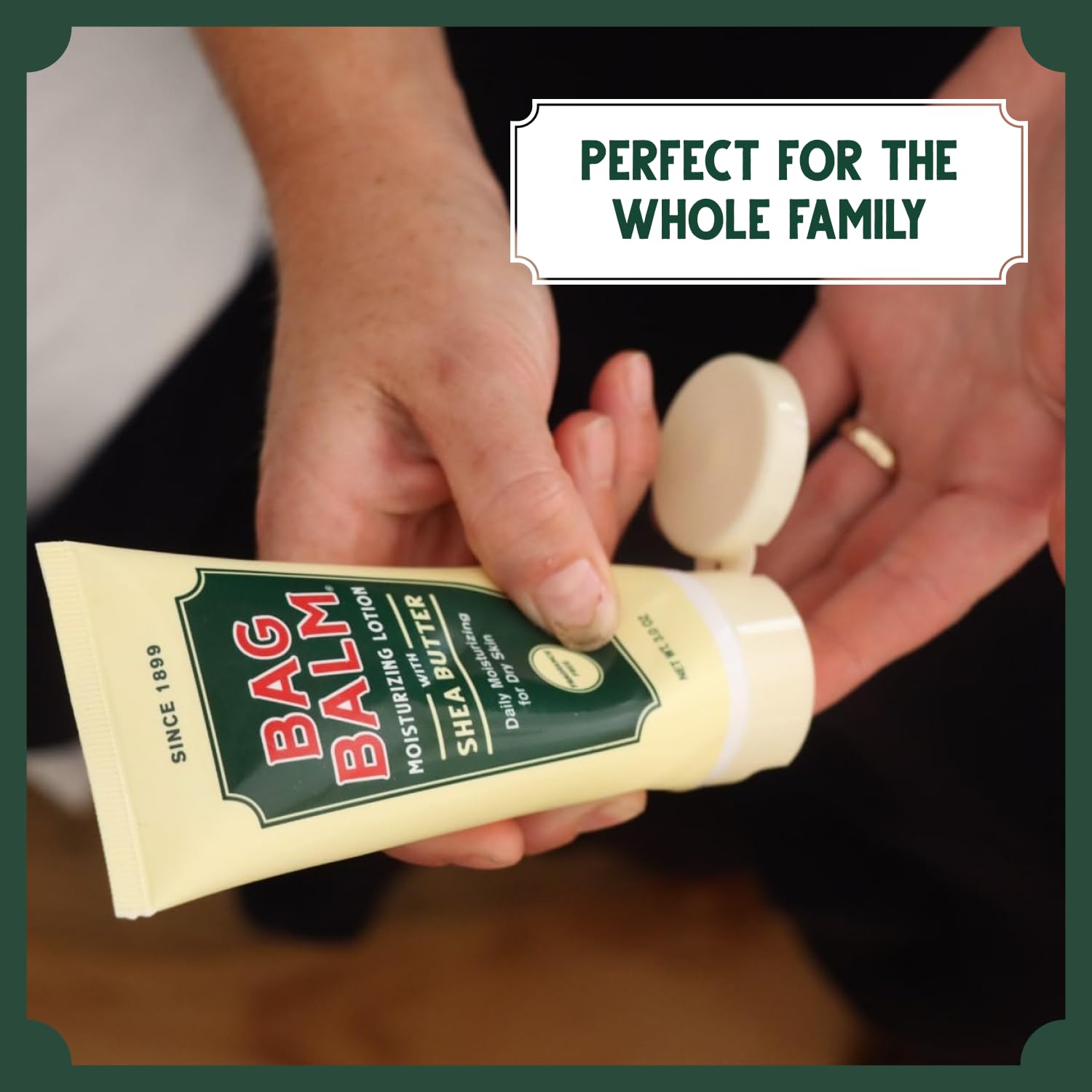 Close-up of Bag Balm texture for dry skin relief