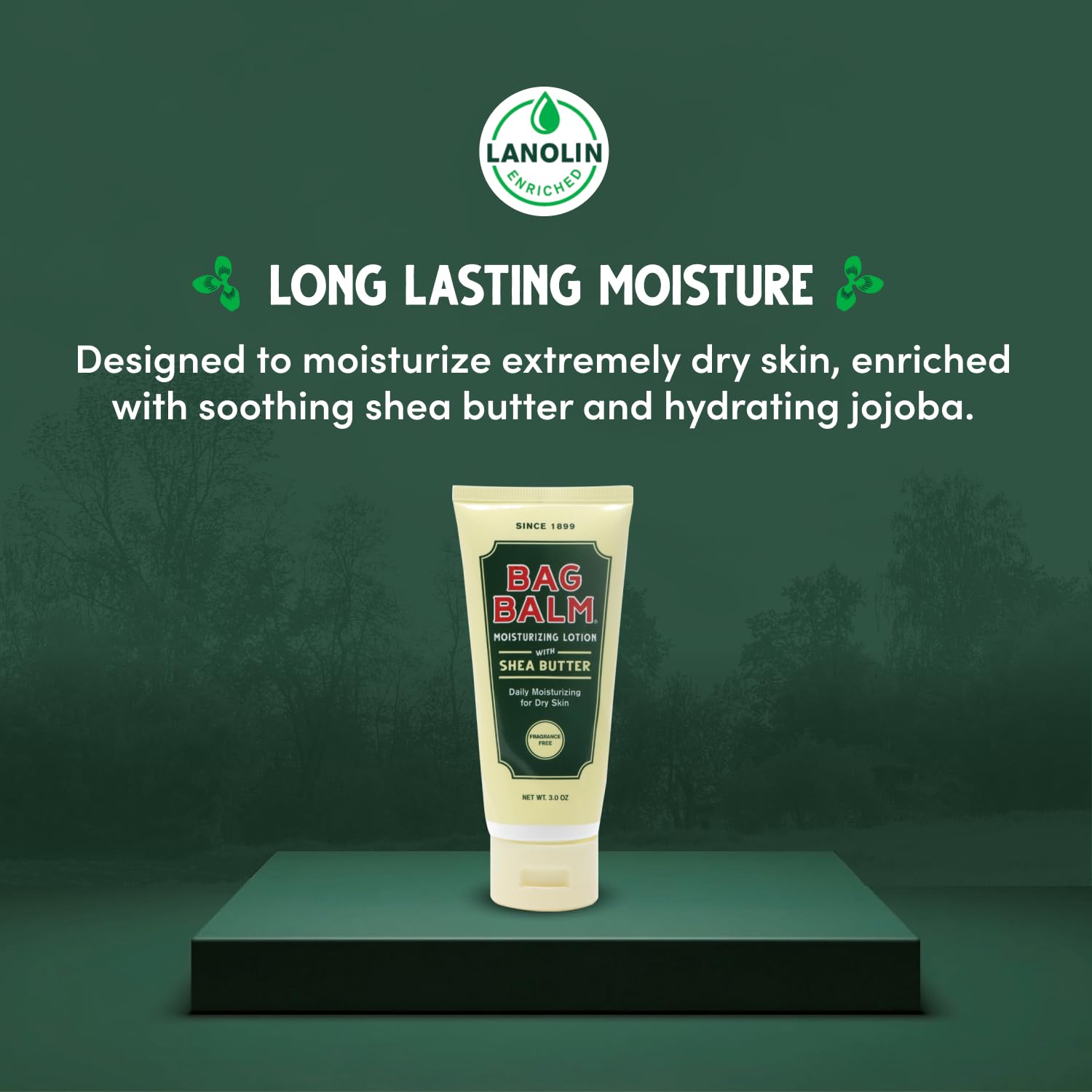 Fragrance-free, non-greasy absorption for quick skin comfort