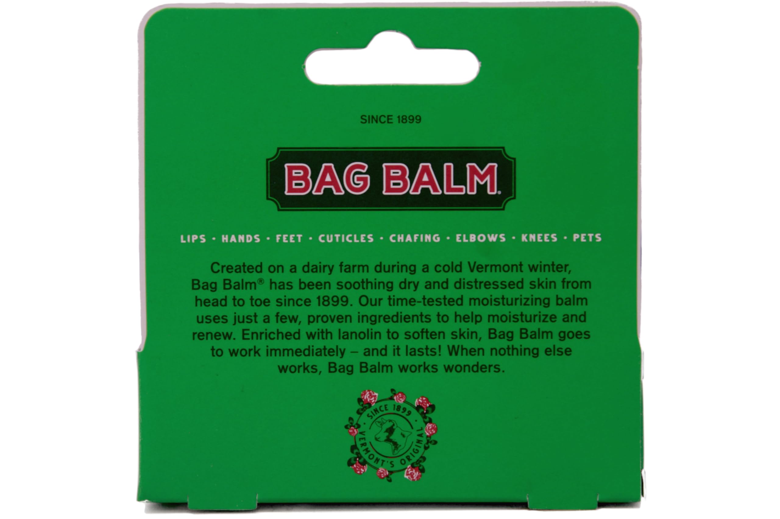 Bag Balm multipurpose skin-care, from elbows to lips, compact and effective.