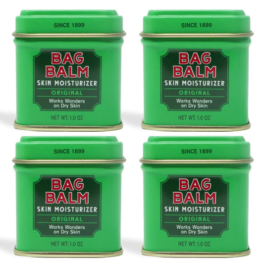 Bag Balm original ointment tin pack of four for versatile on-the-go moisture