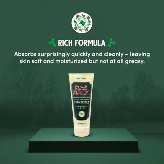 Bag Balm moisturizer with shea butter for deep nourishment.