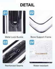 BAGSMART clear toiletry bag 2-pack durable PVC material protects contents