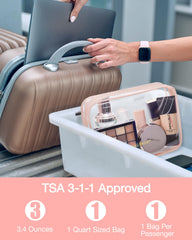 BAGSMART clear toiletry bag 2-pack inside view highlighting visibility