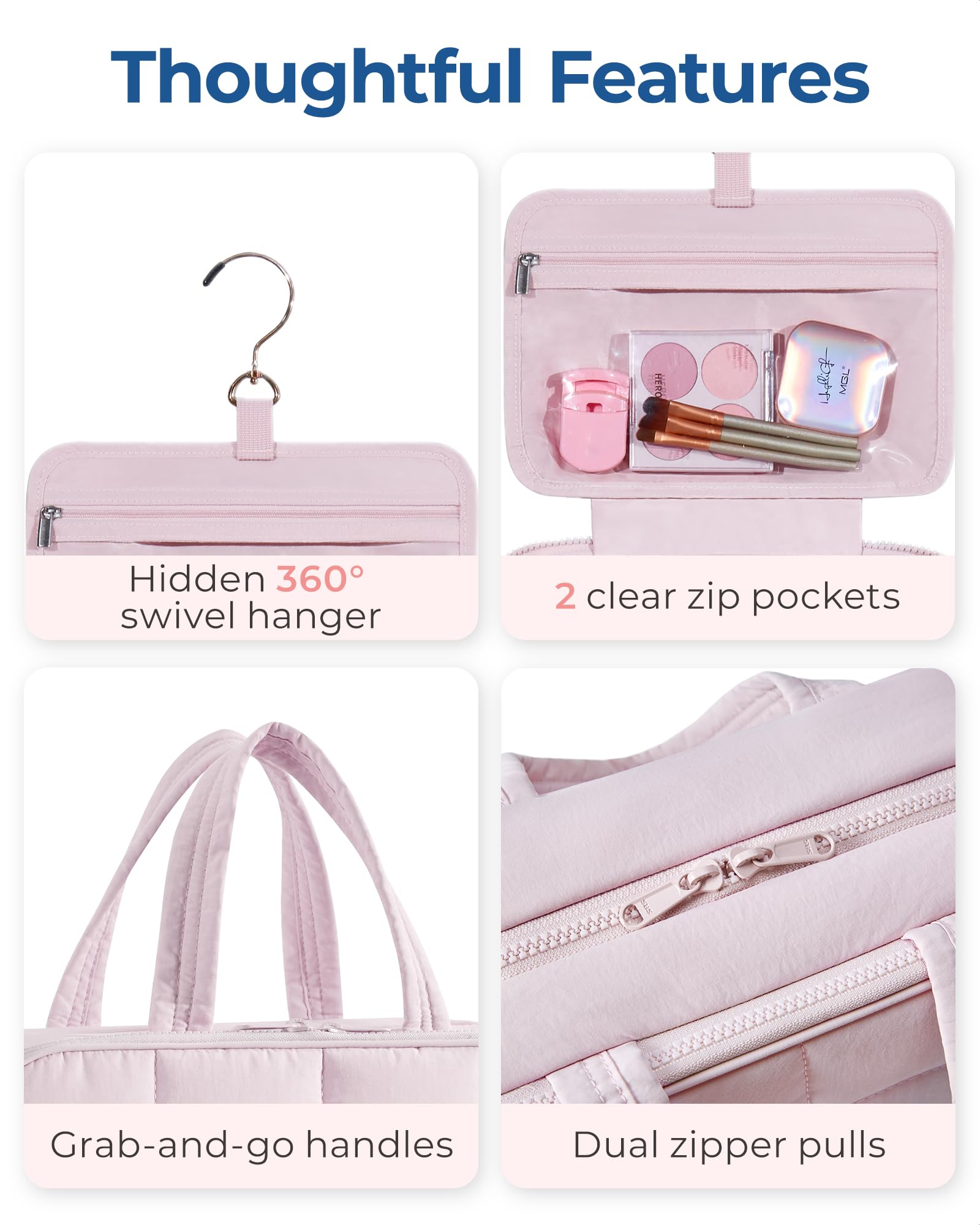 BAGSMART convenient design includes swivel hook and two-way zipper.